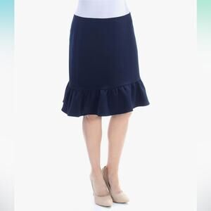 Tommy Hilfiger midnight Blue Knee-Length ruffle Trumpet fit and flare Skirt